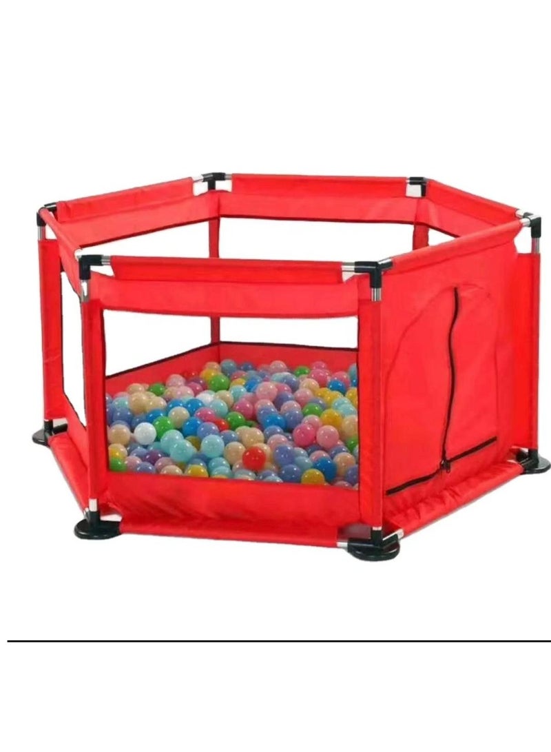 بيت كور معدني سداسي مقاس 130 سم وارتفاع 65 سم - ومعه 50 كورة ملونة كود 128