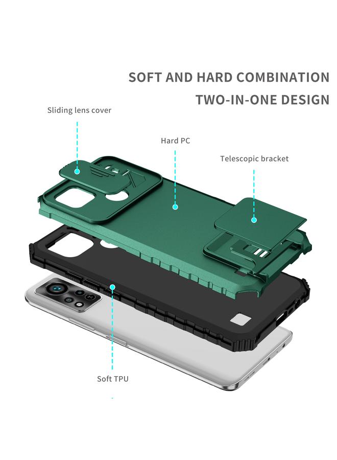 اس-توب جراب لهاتف Infinix Hot 11S NFC مجسم مزود بحامل كاميرا منزلق - Image 4