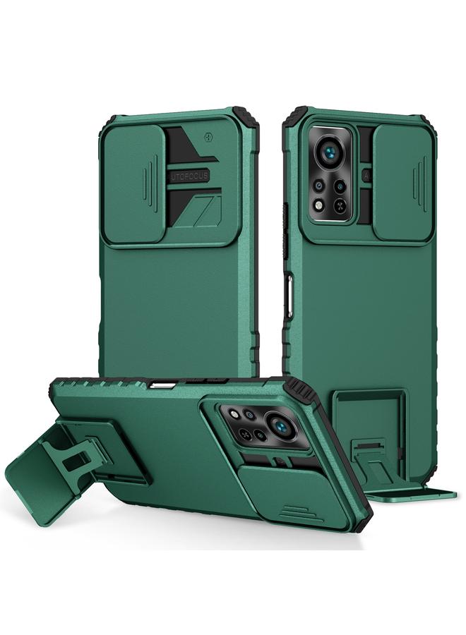 اس-توب جراب لهاتف Infinix Hot 11S NFC مجسم مزود بحامل كاميرا منزلق - Image 1
