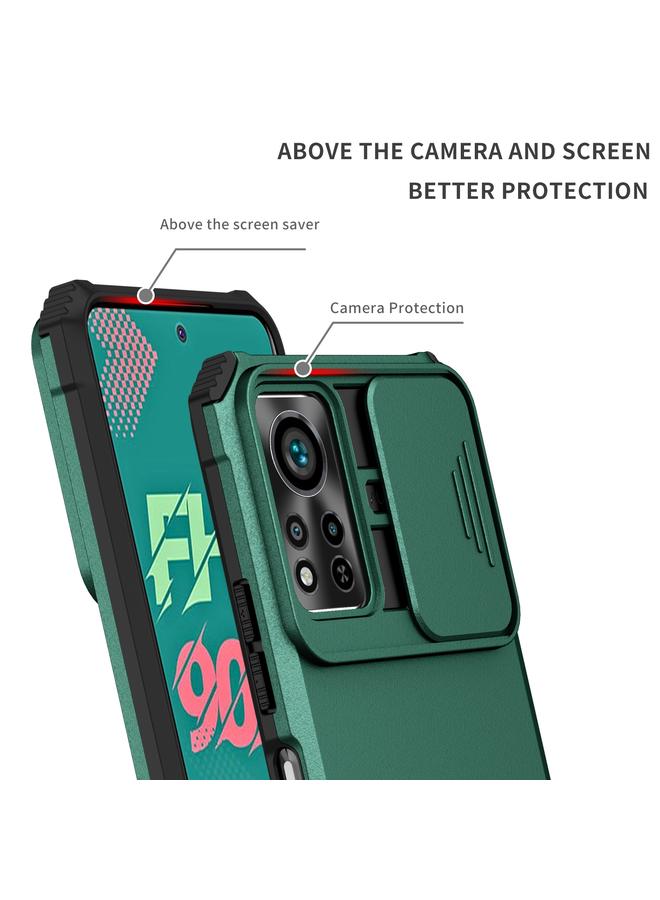 اس-توب جراب لهاتف Infinix Hot 11S NFC مجسم مزود بحامل كاميرا منزلق - Image 3