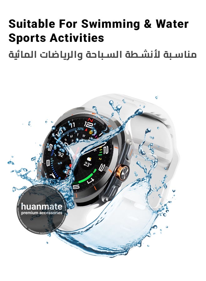 huanmate Samsung Galaxy Watch Ultra 47mm Soft Silicone Replacement Strap - High Quality, Lightweight, Stylish & Durable - Easy Installation - Replacement Strap for Samsung Galaxy Watch Ultra 47mm - Image 4