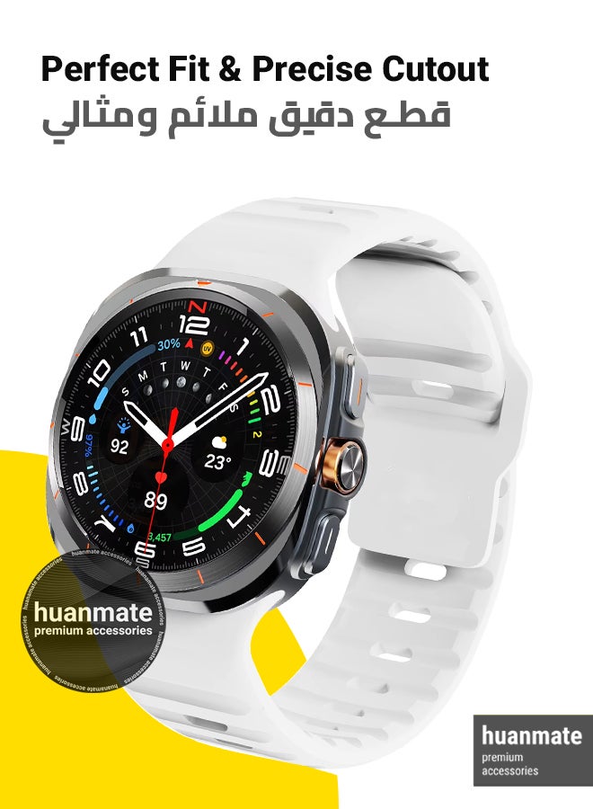 huanmate Samsung Galaxy Watch Ultra 47mm Soft Silicone Replacement Strap - High Quality, Lightweight, Stylish & Durable - Easy Installation - Replacement Strap for Samsung Galaxy Watch Ultra 47mm - Image 2