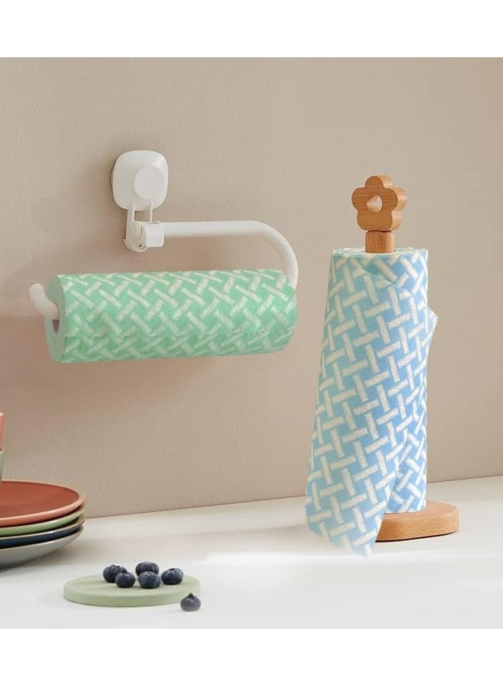 Disposable Cleaning Towels Cleaning Wipe Dish Cloths Reusable Towels Handy Cleaning Wipes Quick-Dry Multiuse Kitchen Dish Cloth Cleaning Wipe Towels 50 Count/Roll1 Roll Green+1 Roll Blue
