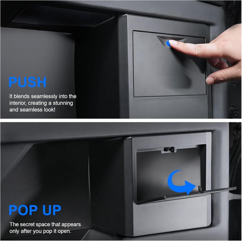 ELECFRESH Door Built-in Hidden Storage Organizer for Tesla Cybertruck - Dual Side Door Garbage Tray with Push-on Lid - Image 2