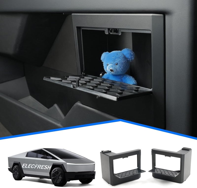ELECFRESH Door Built-in Hidden Storage Organizer for Tesla Cybertruck - Dual Side Door Garbage Tray with Push-on Lid - Image 1