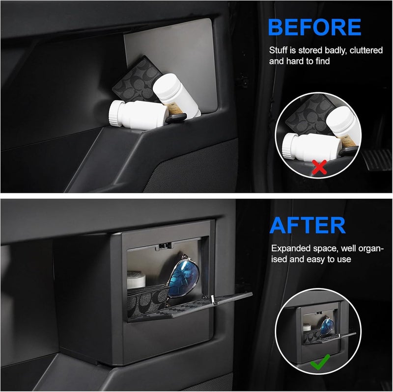 ELECFRESH Door Built-in Hidden Storage Organizer for Tesla Cybertruck - Dual Side Door Garbage Tray with Push-on Lid - Image 3