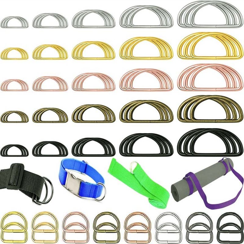 DIY Crafts DIY Crafts 1inch 2 Pcs D Rings Antique Gold 1inch Round Swivel Snap Hooks and Round Rings Metal Swivel Lanyard Snap Round Hook Slide Buckle for Bags Wallets Luggage Supplies  - Image 1