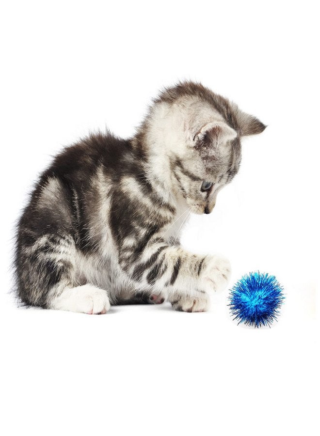 BallHull 20 Pcs Assorted Color Flash Ball Cat's Favorite Toy Ball Tinsel Pom Poms Flash. - Image 4