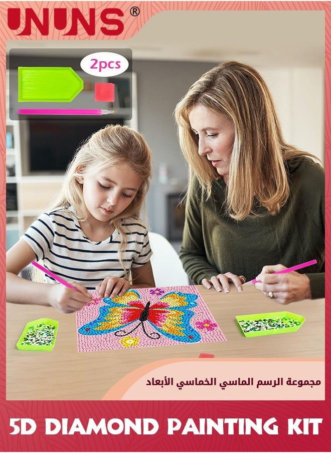 UNUNS 5D Diamond Painting Kit,Easy to DIY Butterfly Creative Diamond Art Sticker Kits for Kids and Adult Beginners,Diamond Art Kit With FrameFor Home Wall Decor,15×15cm  - Image 2