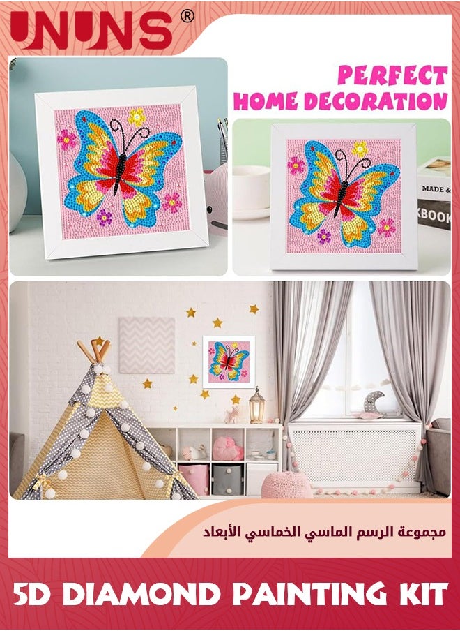 UNUNS 5D Diamond Painting Kit,Easy to DIY Butterfly Creative Diamond Art Sticker Kits for Kids and Adult Beginners,Diamond Art Kit With FrameFor Home Wall Decor,15×15cm  - Image 3