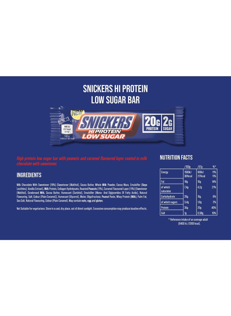 Snickers Hi Protein Low Sugar Milk Chocolate Protein Bar – 20g Protein, Pack of 12 - Image 3