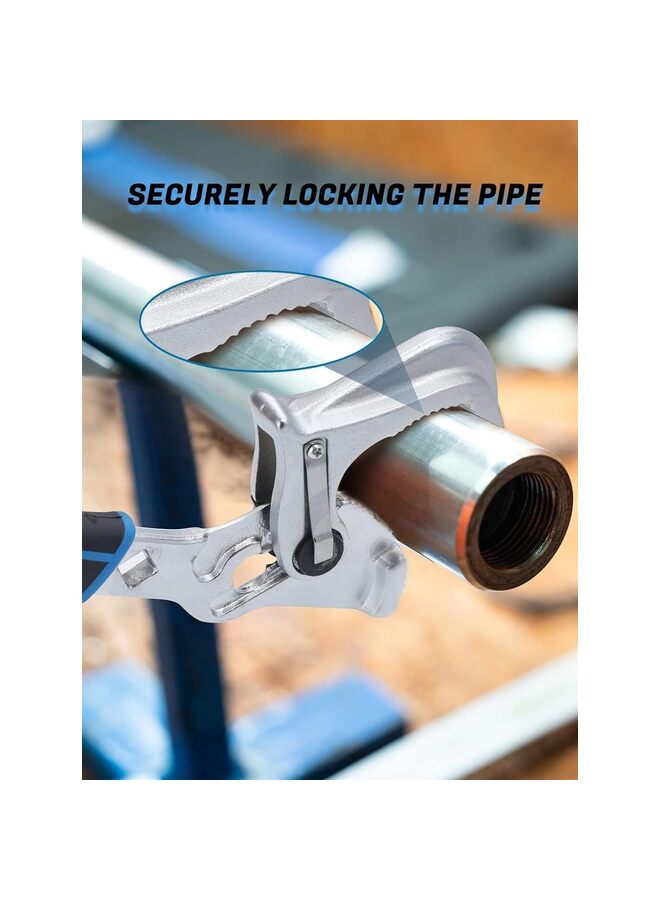 يُسلِّم مفتاح ربط أنابيب، مصنوع من الفولاذ المطروق، ذاتي الضبط، مناسب للسباكة، بفك مفتوح من 3/8 إلى 1-3/4 بوصة - Image 3