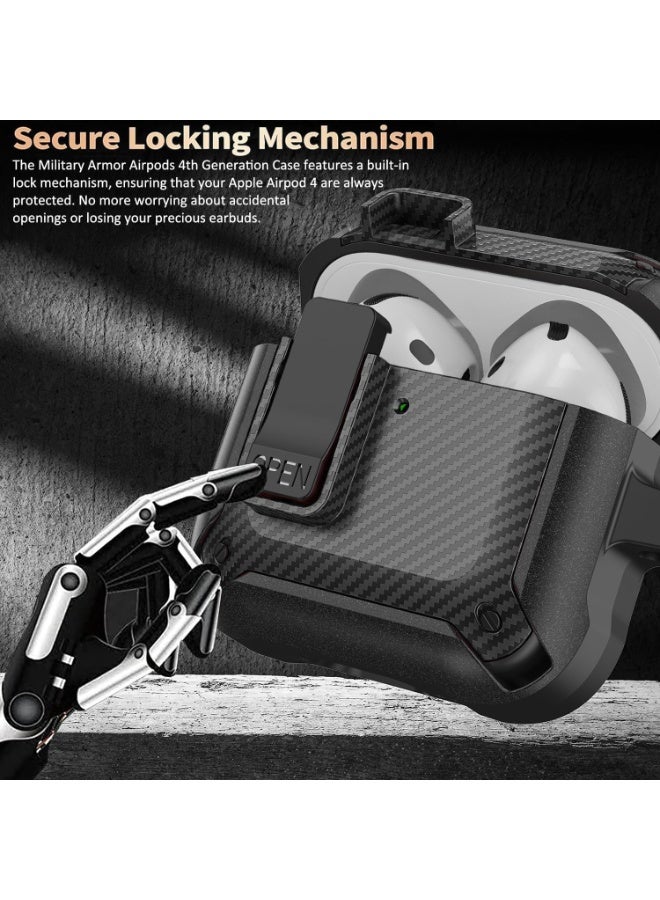 ANYOGRO Airpods 4 Case Cover with Cleaning Kit, PC Material with Secure Lock Rugged Cover for Airpods 4th Generation 2024 Case Front LED Visible - Image 2
