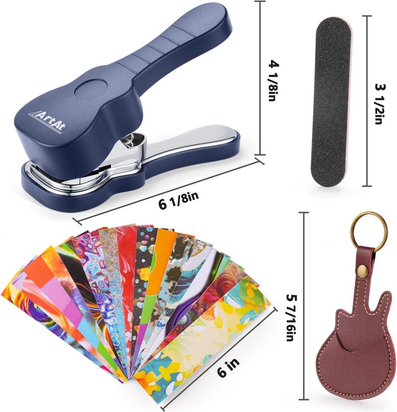 ArtAt Guitar Pick Punch Kit – Bass Guitar Picks Puncher With 15 Variety Pick Strips Medium Guitar Pick Maker Punch Kit Unique Guitar Lovers Gifts - Image 3