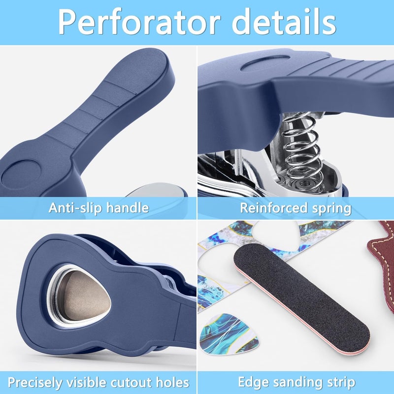 ArtAt Guitar Pick Punch Kit – Bass Guitar Picks Puncher With 15 Variety Pick Strips Medium Guitar Pick Maker Punch Kit Unique Guitar Lovers Gifts - Image 4