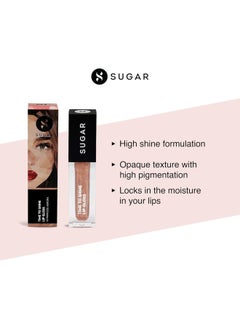 SUGAR Cosmetics Time To Shine - Lip Gloss - 10 Princess Aurora (Golden beige with Shimmer) - 4.5 gms - High Shine Lip Gloss with Jojoba Oil  - Image 3