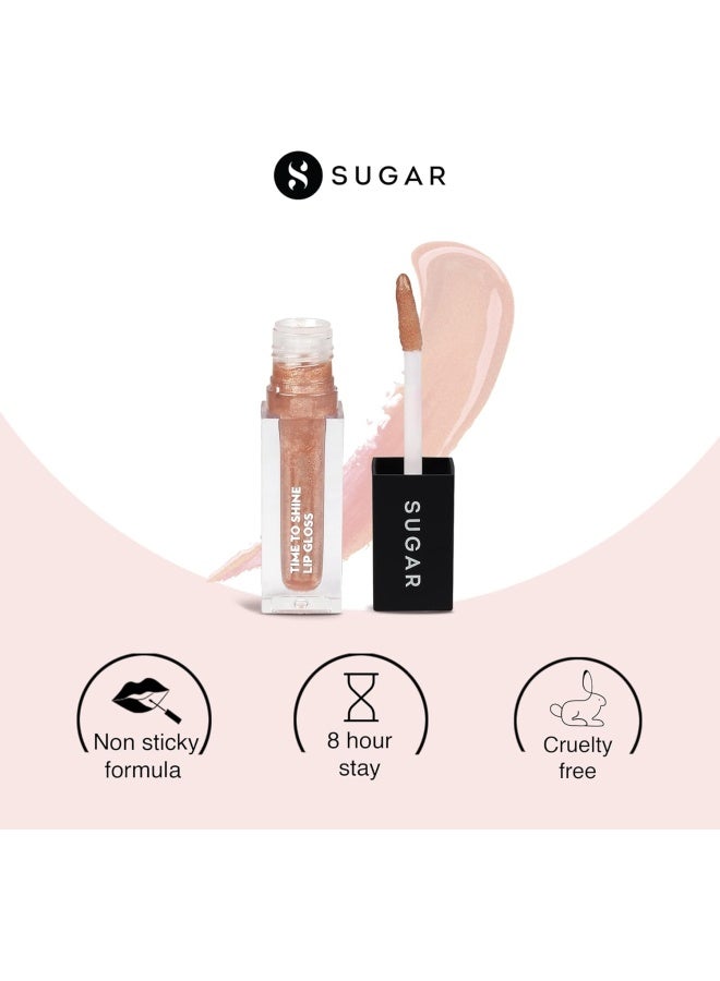 شوجر كوزماتيكس ملمع شفاه وقت التألق -  الأميرة أورورا بيج ذهبي بلمعان - . جرام - ملمع شفاه عالي اللمعان بزيت الجوجوبا - Image 2