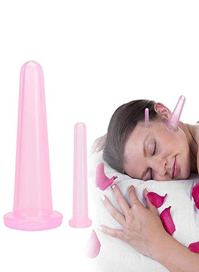 Aeyistry 4Pcs Cupping Facial Set for Face and Eye Cupping Massage, Facial Cupping Set Silicone Cups with Exfoliating Brush for Face Neck Skin (2 Small&2 Large, Pink) - Image 4