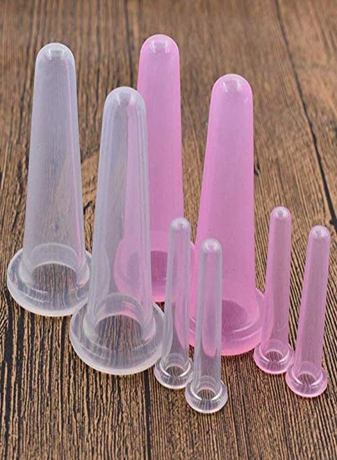Aeyistry 4Pcs Cupping Facial Set for Face and Eye Cupping Massage, Facial Cupping Set Silicone Cups with Exfoliating Brush for Face Neck Skin (2 Small&2 Large, Pink) - Image 2
