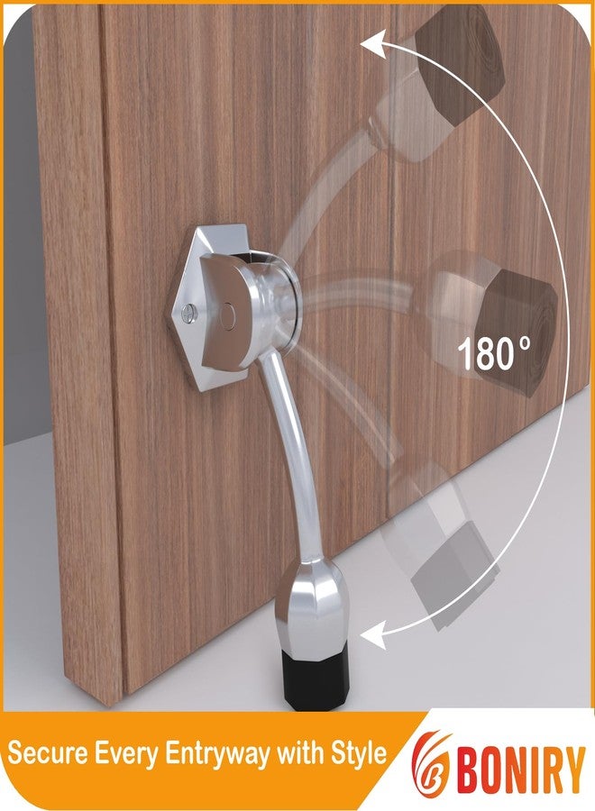 Boniry Heavy-Duty Door Stopper with Anti-Slip Rubber Base | Elegant and Durable Design for All Types of Doors (Silver) - Image 4