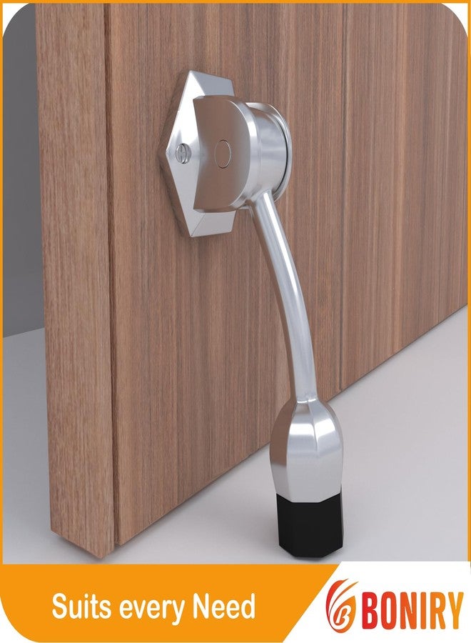 Boniry Heavy-Duty Door Stopper with Anti-Slip Rubber Base | Elegant and Durable Design for All Types of Doors (Silver) - Image 3
