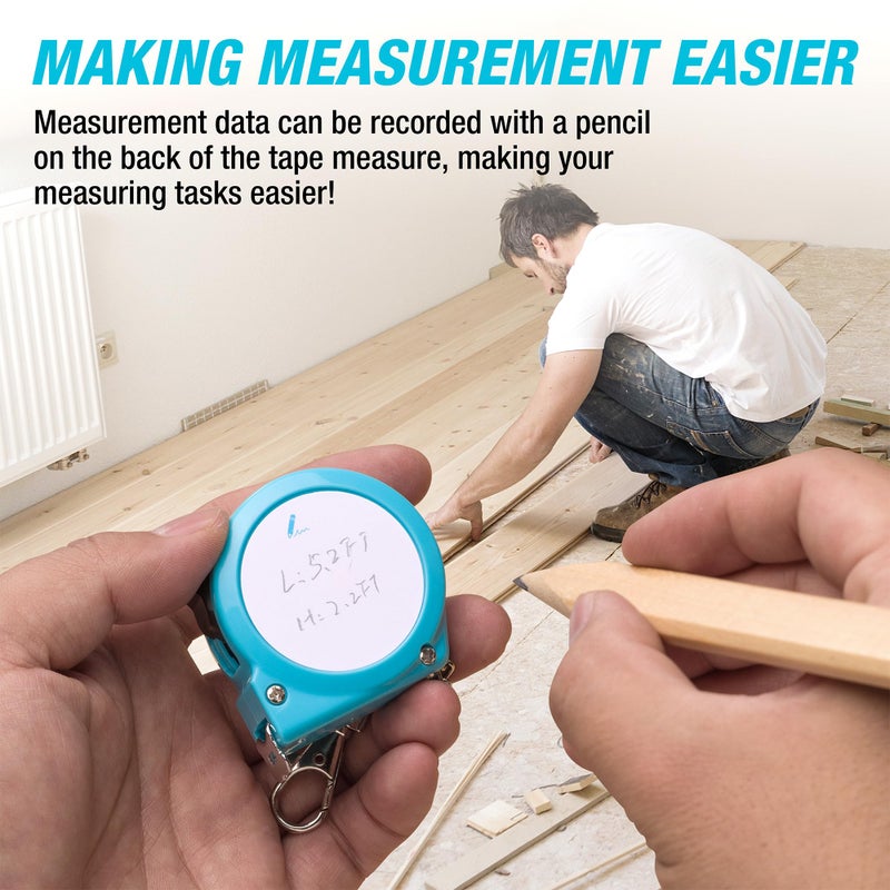DURATECH Mini Tape Measure, 2 PCS 6FT Inch/Metric Small Tape Measure, Retractable Easy Reading Keychain Measurement Tape, Pocket Size Small Tape Measure for Engineer, Portable, ABS Protective Casing - Image 3