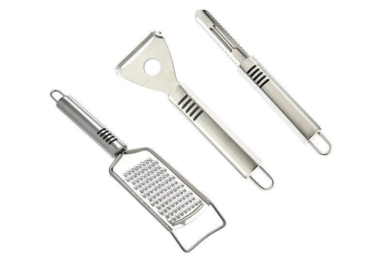 Petals Stainless Steel Peeler Fruit Slicer and Cheese Grater Set of 3 - Image 1
