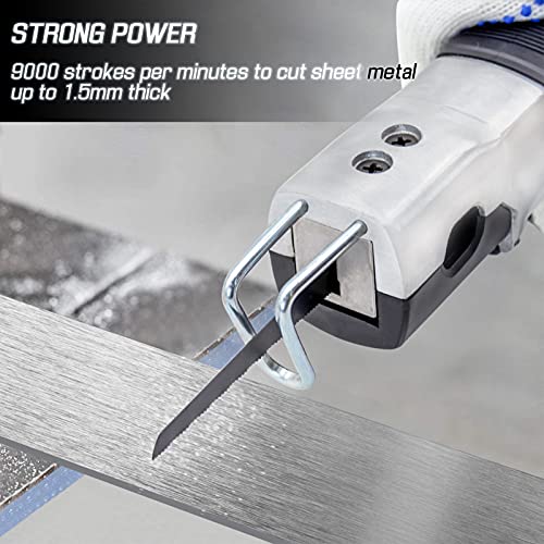 SDRTOP Air Reciprocating Saw Pneumatic body saws tool with 6pc 24T & 32T Blades Heavy Duty Hacksaw Cutter for Metal Sheet Cutting - Image 3