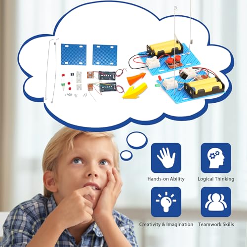 BeAndge 3 Set Telegraph STEM Kits Bulk Science Kits for Kids Age 812 Engineering STEM Building Toys for Boys Ages 813 Crafts for Boys Girls 810 Build A Coding Robot 1012 - Image 5
