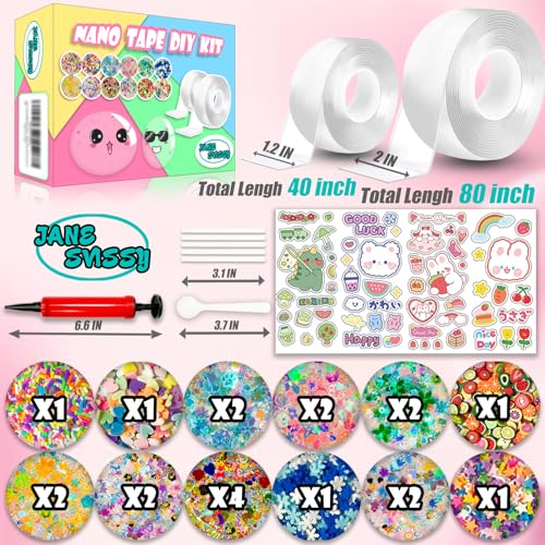 JANESVISSY Nano Tape Bubble Kit, Nano Double Sided Adhesive Tape Bubbles, Arts and Craft DIY Party Activities Toys Crts and Crafts for Kids Ages 8-12 Year Bubble Craft Kit Toys 2PCS (2"&1.2") - Image 2