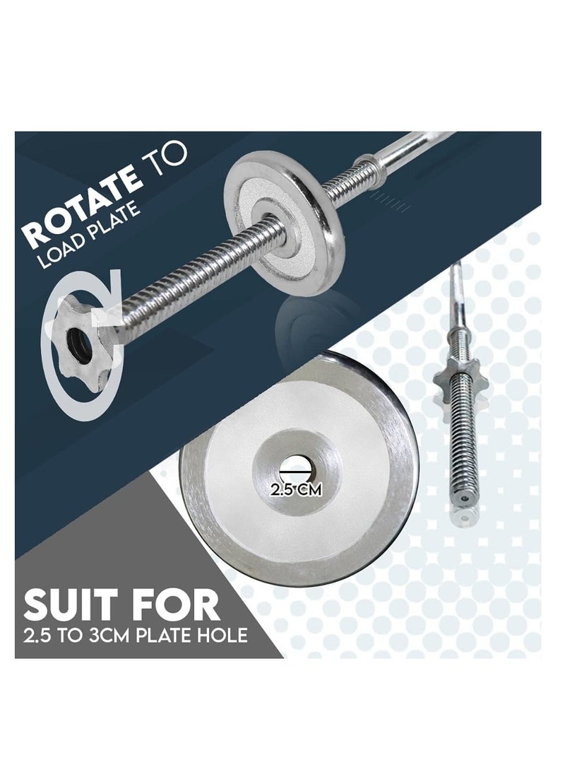 Spall Barbell Weight Bar Straight Threaded Design with Spinlock Nuts - Perfect for Weight Lifting 1-Inch Solid Steel - Image 4