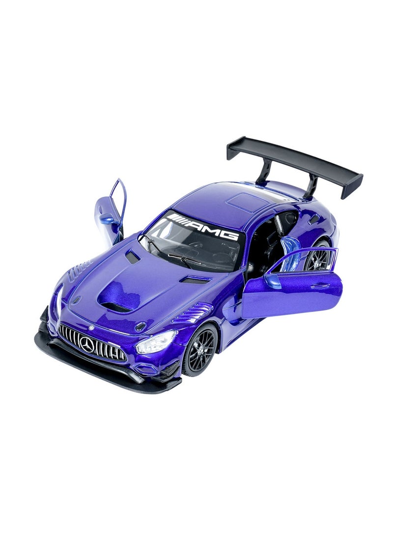 Motormax 1:24 Scale Mercedes-AMG GT3 Die-Cast Model Car – Blue Racing Car with Opening Doors, Detailed Interior & Rubber Tires - Image 3