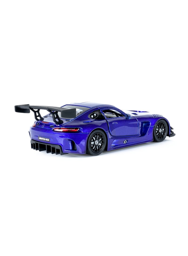 Motormax 1:24 Scale Mercedes-AMG GT3 Die-Cast Model Car – Blue Racing Car with Opening Doors, Detailed Interior & Rubber Tires - Image 2