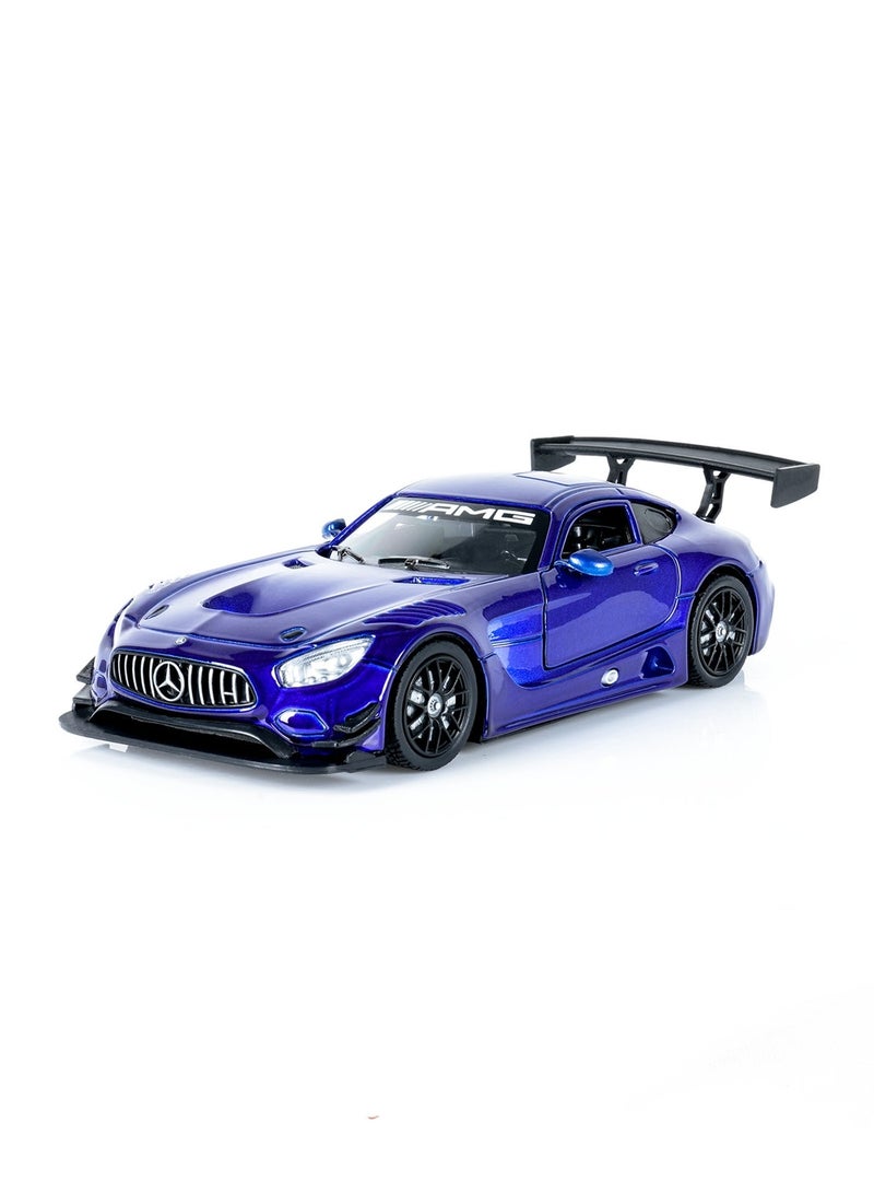 Motormax 1:24 Scale Mercedes-AMG GT3 Die-Cast Model Car – Blue Racing Car with Opening Doors, Detailed Interior & Rubber Tires - Image 1