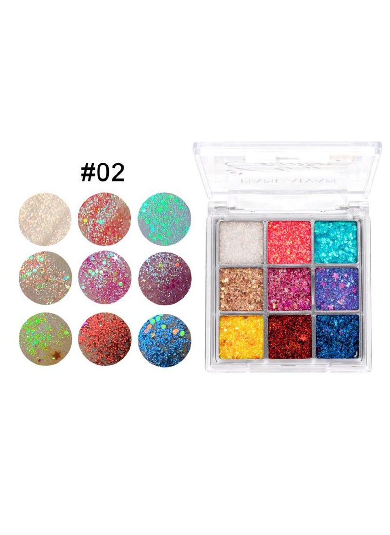Handaiyan Eyeshadow Palette Makeup 9 Colour Glitter Shimmer Glossier Organic Professional EyeShadow Cream Set Bright Ultra Pigmented Long Lasting Easy To Apply Suite For Parties Performances Nightclubs  - Image 3