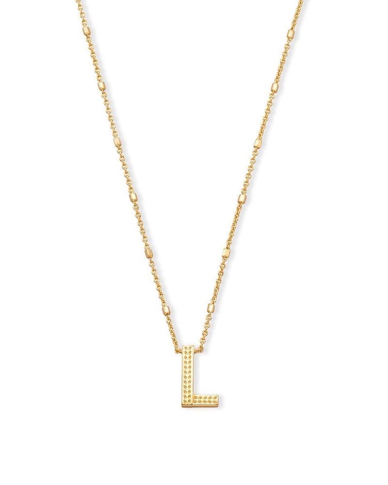 Kendra Scott قلادة حرف L من كندرا سكوت للنساء، مجوهرات عصرية، نحاس مطلي بالذهب عيار 14، معدن ذهبي، حرف L - Image 1