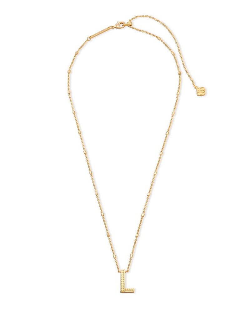 Kendra Scott قلادة حرف L من كندرا سكوت للنساء، مجوهرات عصرية، نحاس مطلي بالذهب عيار 14، معدن ذهبي، حرف L - Image 2