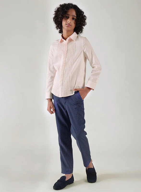 One Friday One Friday Boys Pink Regular Fit Full Sleeve Solid Shirts