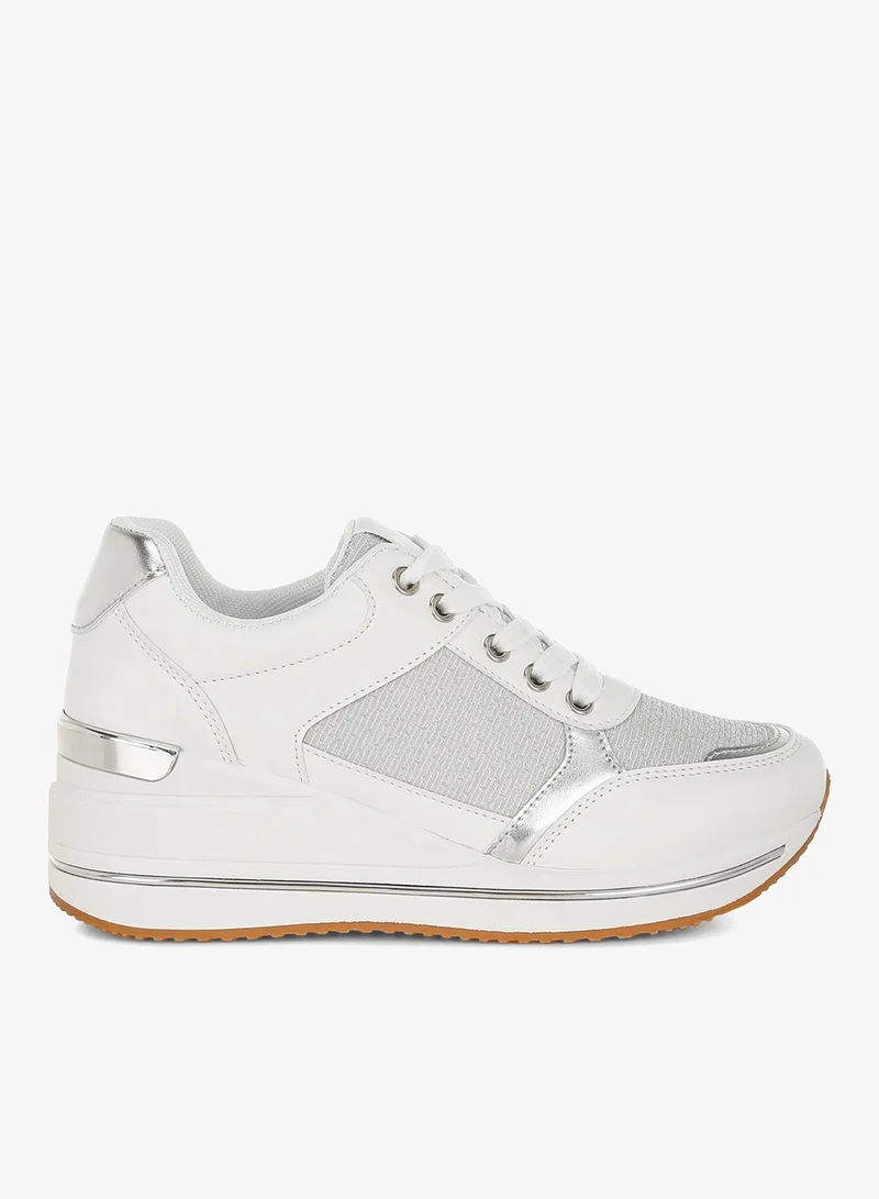 London Rag Women's Faux Leather & Mesh Sneakers In White