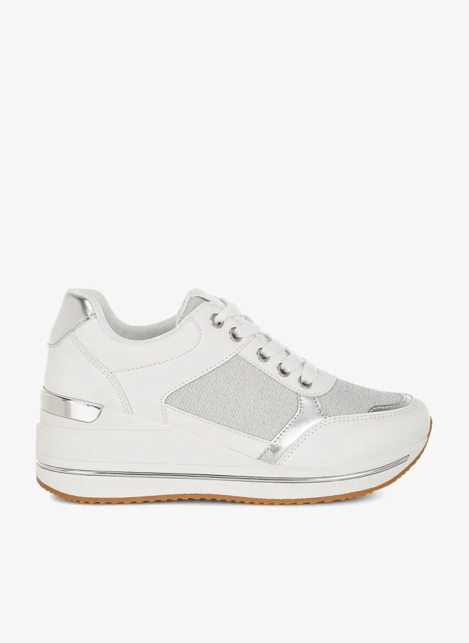 London Rag London Rag Women's Faux Leather & Mesh Sneakers In White