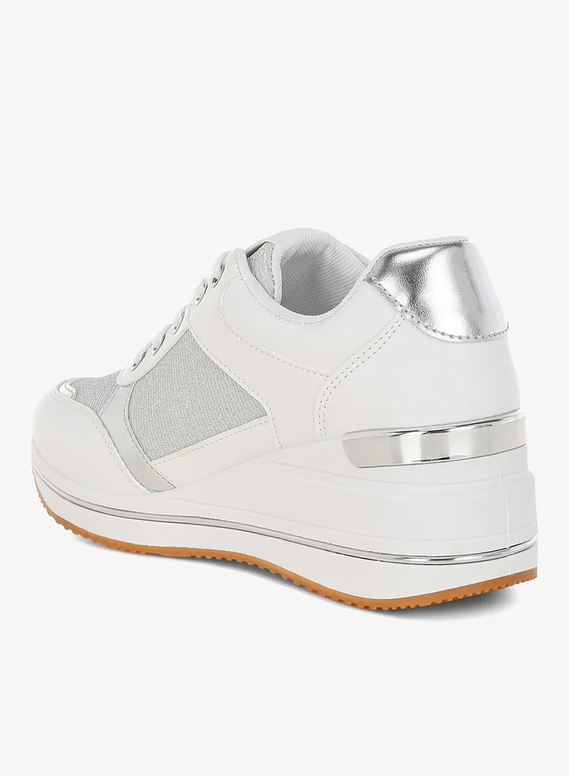 London Rag  London Rag Women's Faux Leather & Mesh Sneakers In White for Women | Best Price UAE