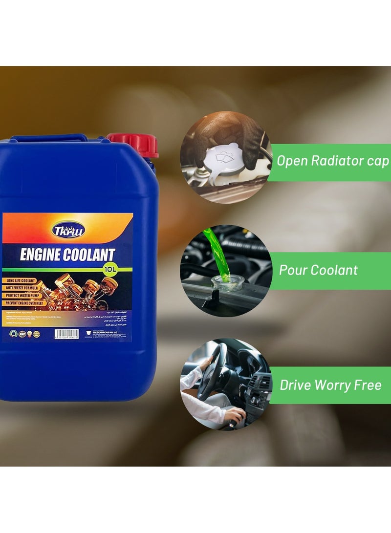 Thrill Engine Coolant 10L – Ready-to-Use Radiator Coolant | Anti-Rust & Anti-Freeze Protection for All Vehicles - Image 2