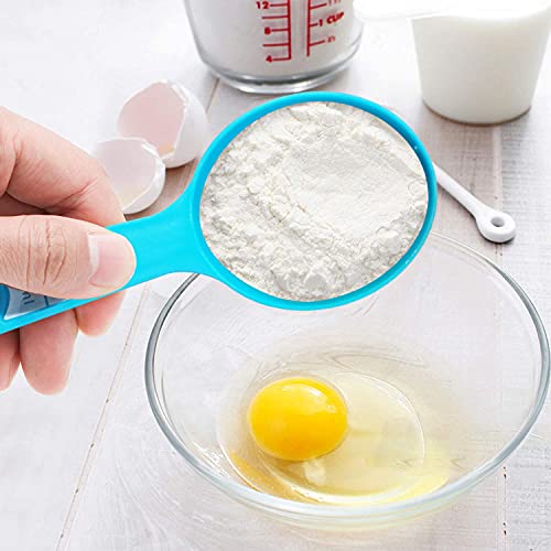 HAWOWZ 12 Piece Measuring Cups and Spoons Set, Colored Kitchen Measure Tools, Durable Nesting Cups and Spoons for Dry and Liquid, Dishwasher Safe - Image 4