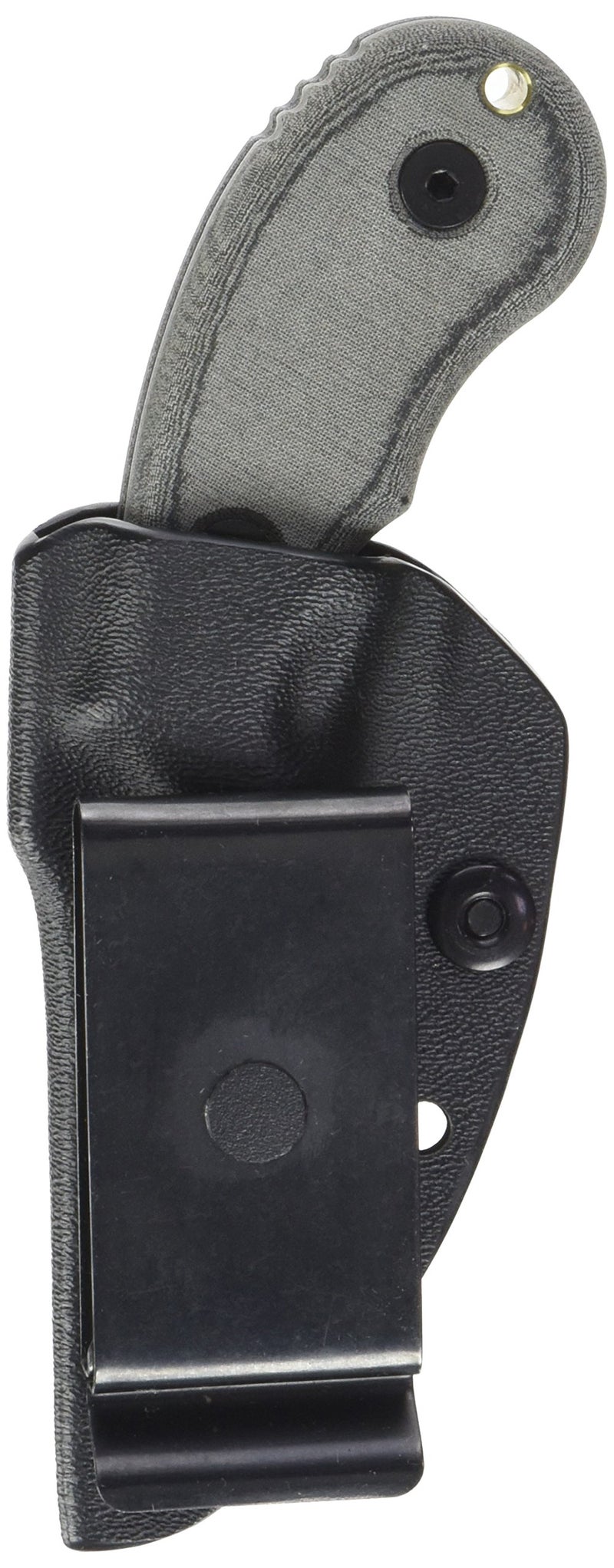 TOPS سكين توبس وولف باپ بشفرة ثابتة كاملة - تشطيب شفرة بطلاء مطاطي أسود - غلاف كايدكس أسود مع مشبك فولاذي نابض دوار - Image 4