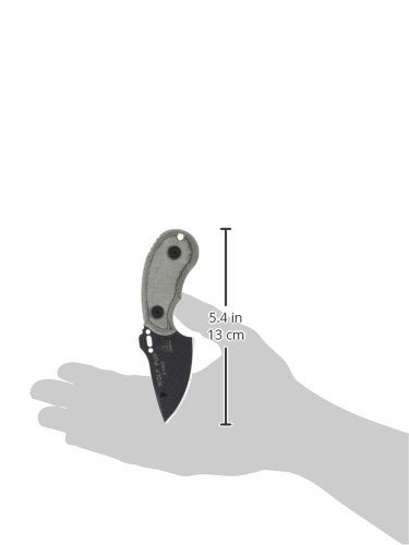 TOPS سكين توبس وولف باپ بشفرة ثابتة كاملة - تشطيب شفرة بطلاء مطاطي أسود - غلاف كايدكس أسود مع مشبك فولاذي نابض دوار - Image 3