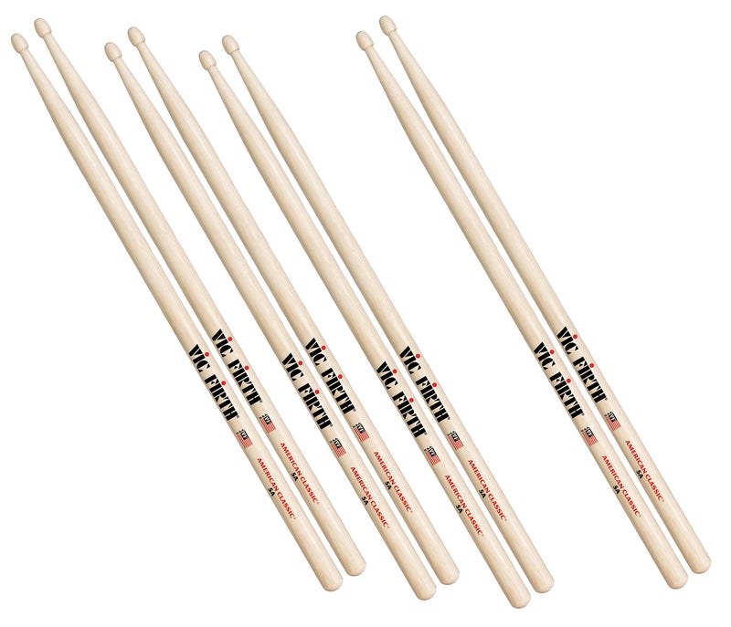 Vic Firth P5A.3-5A.1 American Classic Wood Tip Drumsticks (Pack of 4) - Image 1