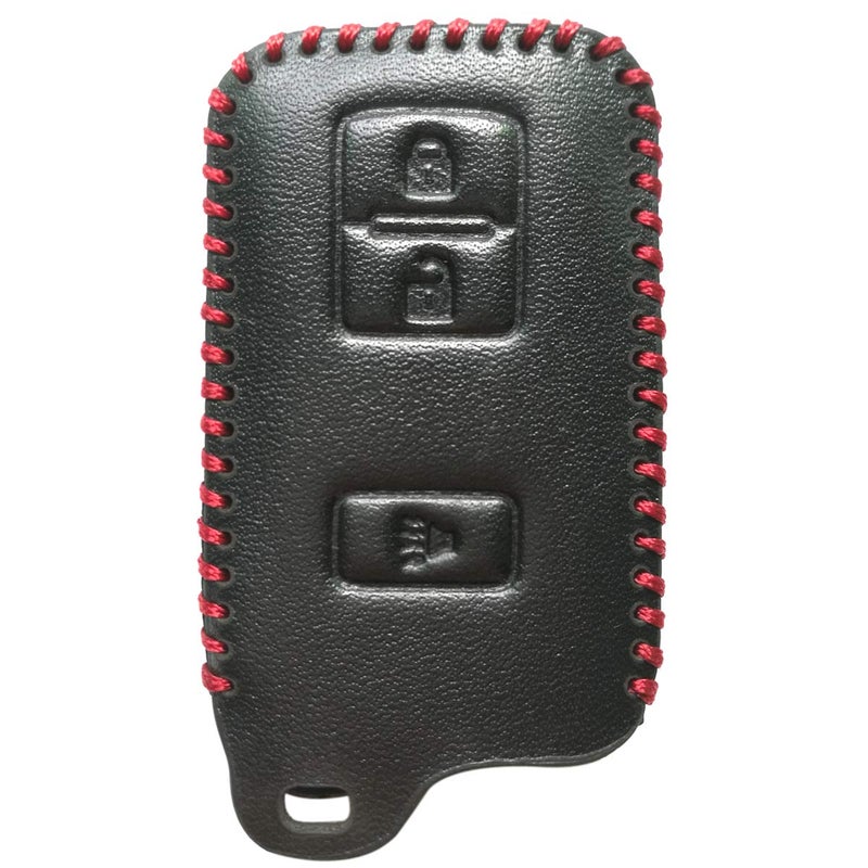 2Pcs Coolbestda Smart Leather 3button Key Fob Cover Glove Case Keyless Entry Holder Skin Shell Jacket for 2017 2018 2019 2020 2021 Toyota Tacoma Land Cruise Prius V 4Runner HYQ14FBA
