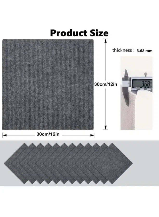 الدليبن سجادة لعب للأطفال، 6 قطع من بلاط أرضيات السجاد ذاتية اللصق، قابلة للقص واللصق، قابلة للتقشير واللصق، أرضيات DIY لغرفة الأطفال، صالون المنزل، غرفة النوم (أسود) - Image 2