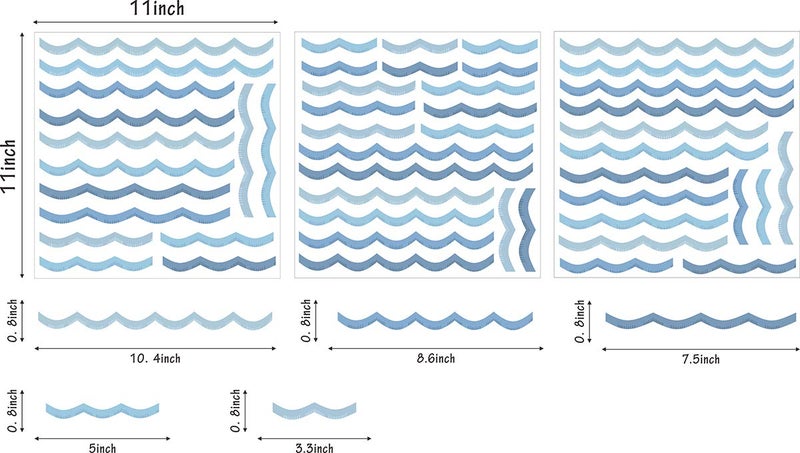 إياسو ملصقات حائط على شكل أمواج المحيط لديكور غرفة الأطفال، ملصقات جدارية على شكل أمواج البحر قابلة للتقشير واللصق - Image 5