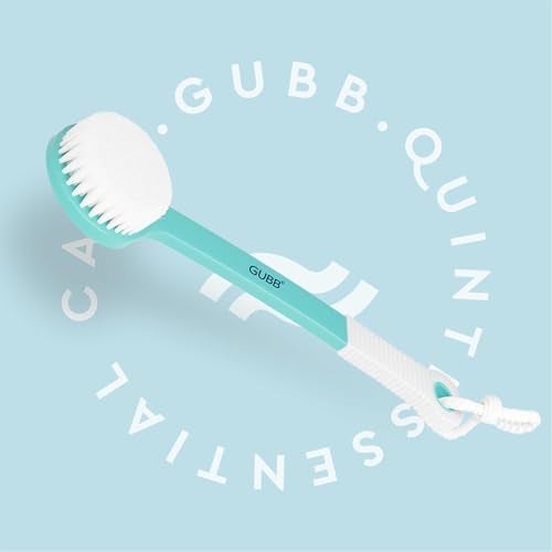 GUBB Bath Brush With Extended Handle - Dual Sided Exfoliating Brush for Cleansing, Gentle Exfoliation, and Invigorating Massage - Soft Nylon Bristles Ideal for Knees, Elbows, and Ankles - Spa-Quality Bathing Experience at Home - Image 2